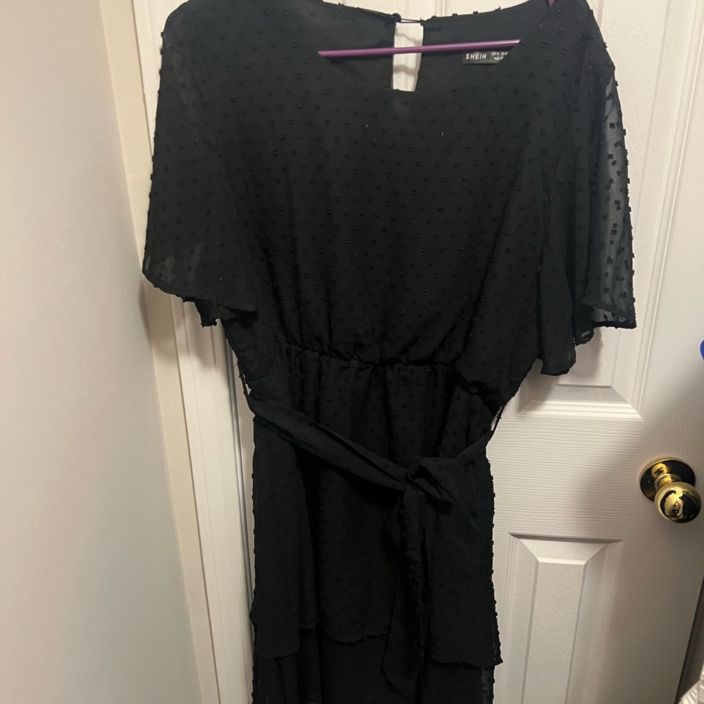 SHEIN Black Asymmetrical Dress